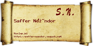 Saffer Nándor névjegykártya