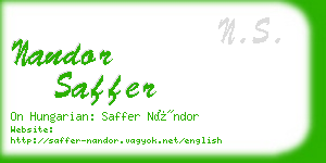 nandor saffer business card